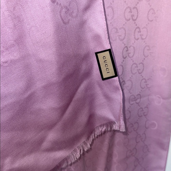 Gucci Women Monogram GG Jacquard Silk & Wool Scarf Wrap - Picture 4 of 6